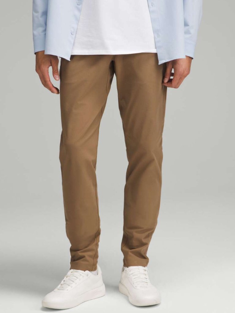 Euc Lululemon Abc Slim-Fit Trouser 37"L *Warpstreme Artifact Tan Men's 33